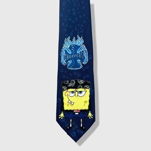 Nickelodeon Spongebob Squarepants Necktie Mens OS Blue Biker Chopper Y2K 2004
